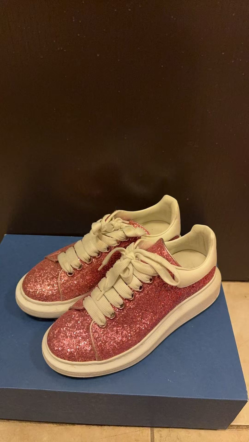 Alexander McQueen Pink Glitter Sneakers