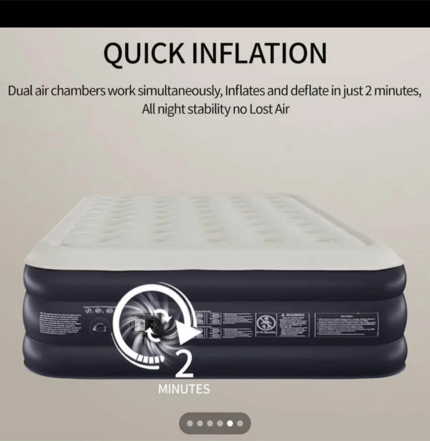 Air Mattress Queen with Built in pump -16”/650Lbs image indicator(2)