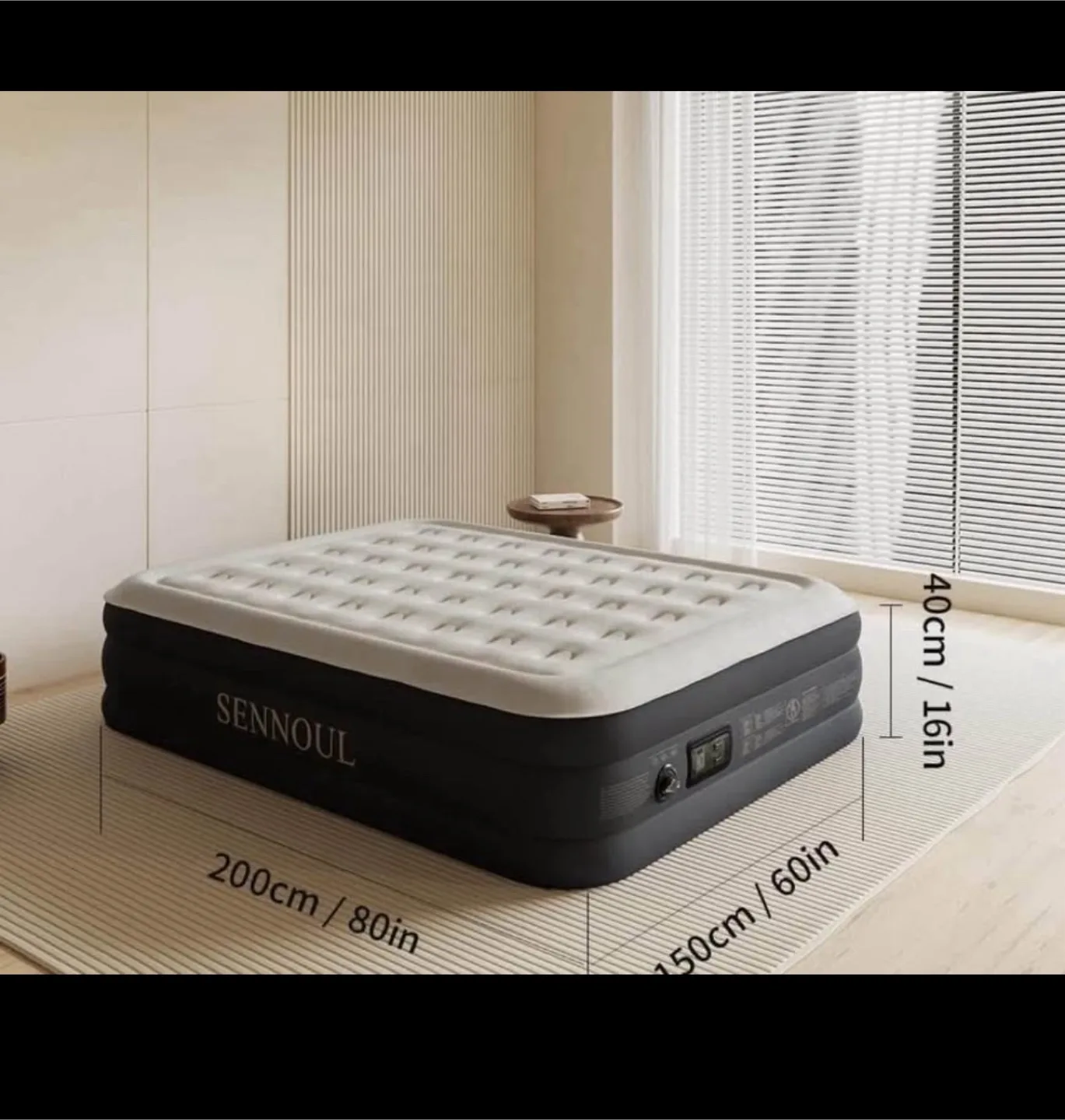 Air Mattress Queen with Built in pump -16”/650Lbs image indicator(3)