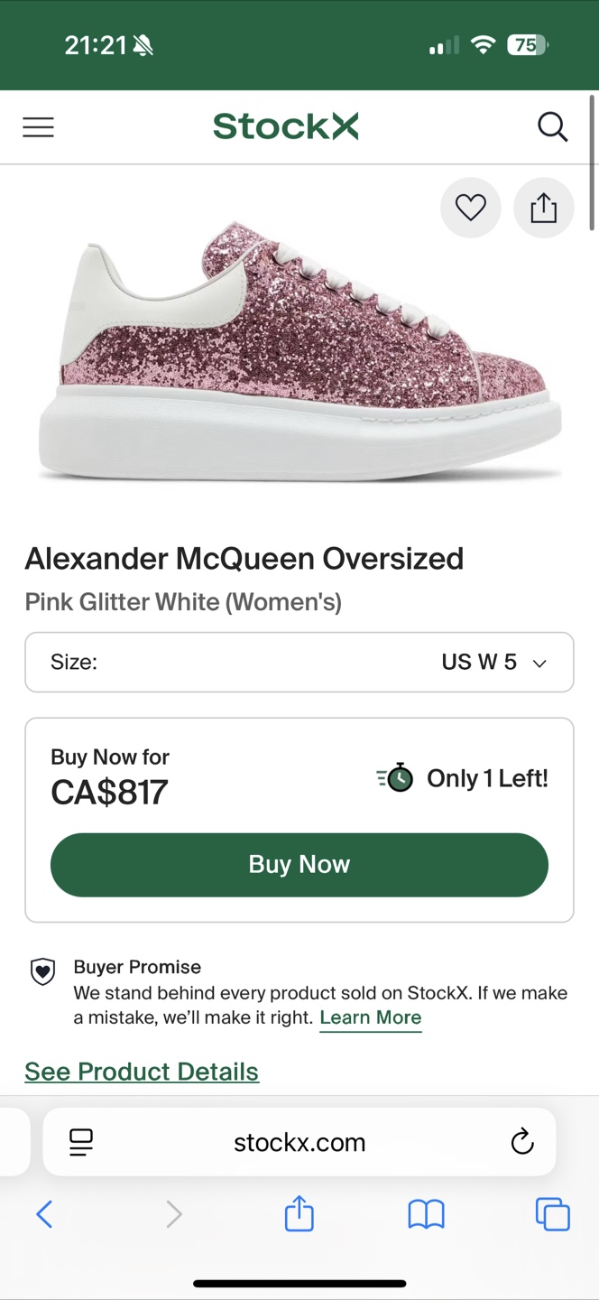 Alexander McQueen Pink Glitter Sneakers - photo 3