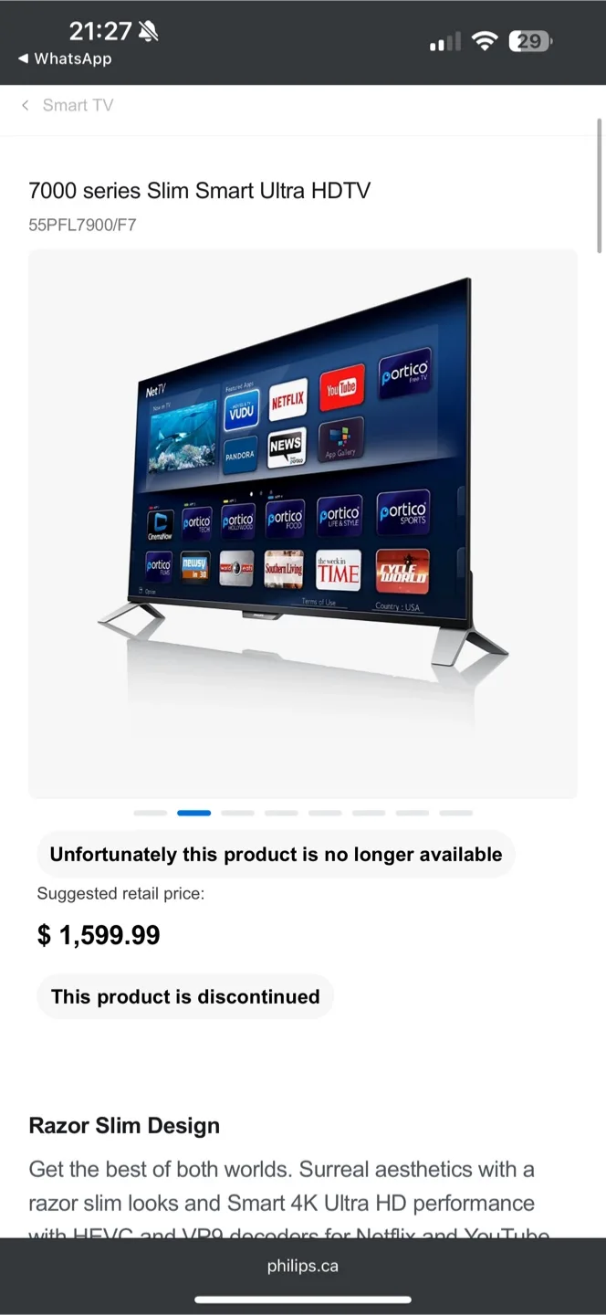 Philips 55” TV thumbnail