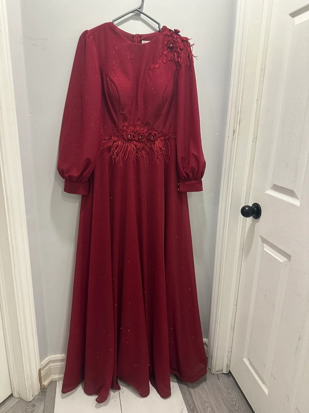 Burgundy Evening Gown image indicator(2)