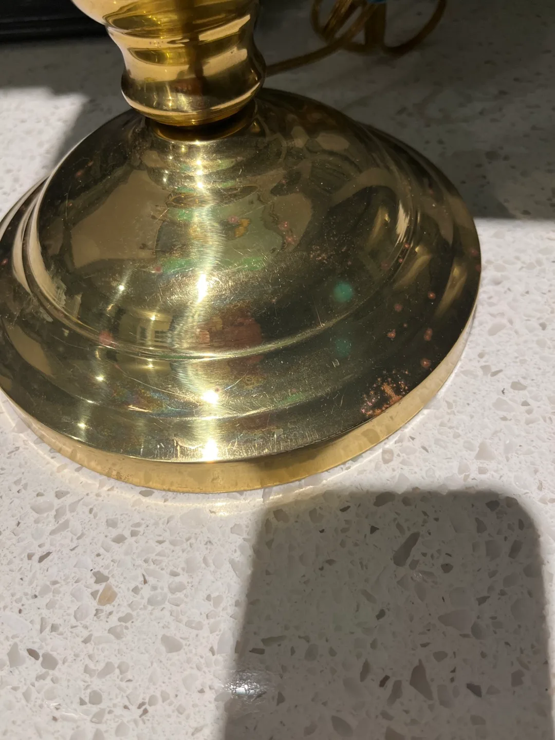 Vintage Brass piano Lamp with Green Shade image indicator(3)