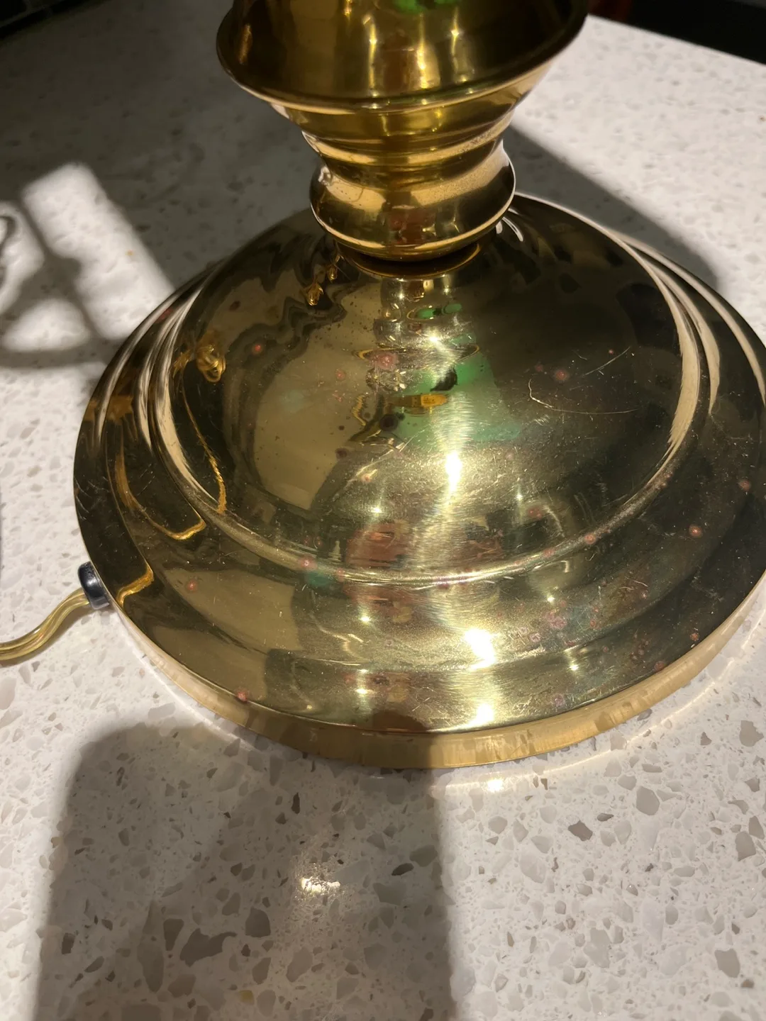Vintage Brass piano Lamp with Green Shade image indicator(4)