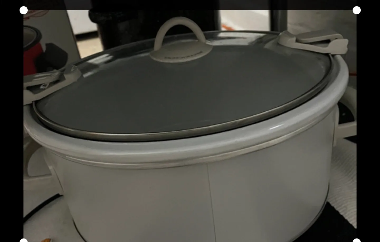 White Slow Cooker with Glass Lid image indicator(2)