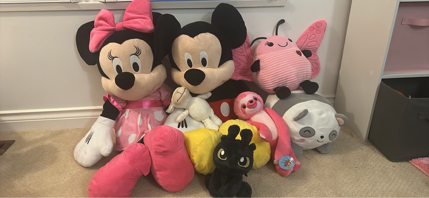 Jumbo Mickey & Minnie + stuffed animals