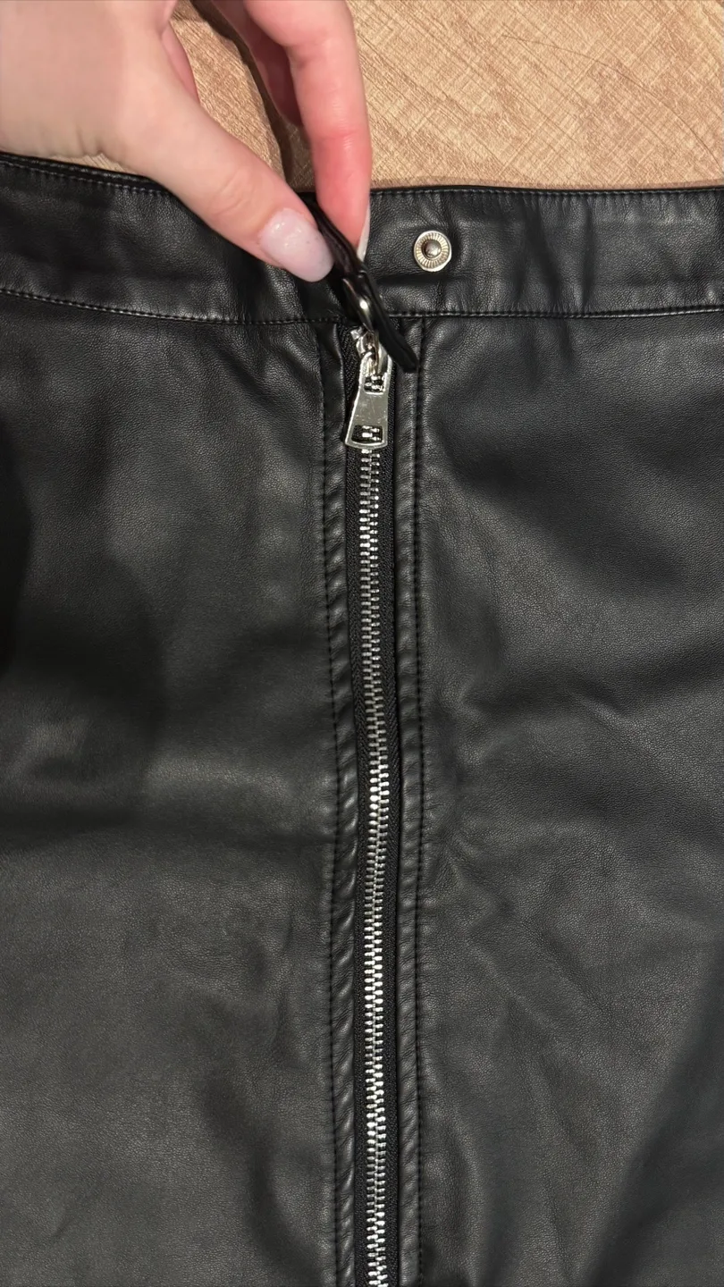 Black Faux Leather Skirt image indicator(2)