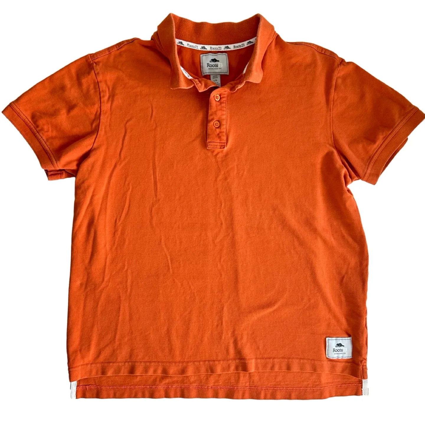 Roots Orange Polo Shirt Size Large thumbnail