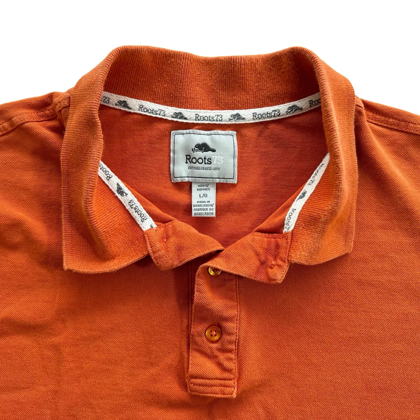 Roots Orange Polo Shirt Size Large image indicator(5)