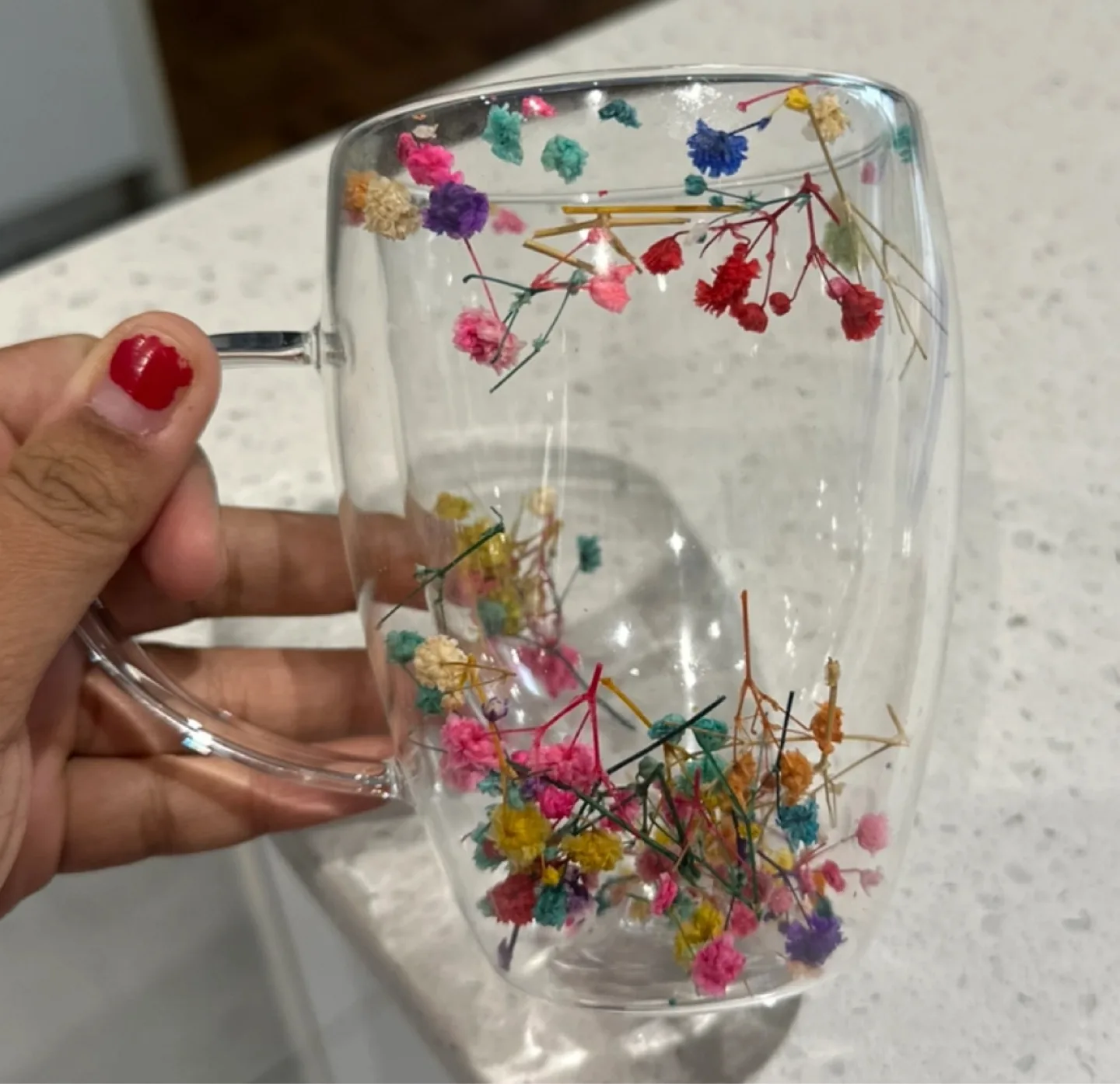 Glass Mug with Dried Flowers image indicator(2)