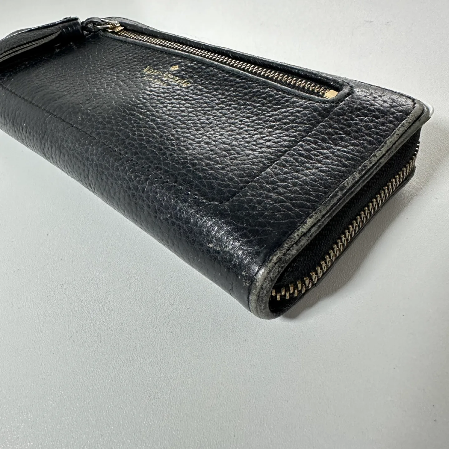 Kate Spade Black Leather Zip Around Wallet image indicator(4)