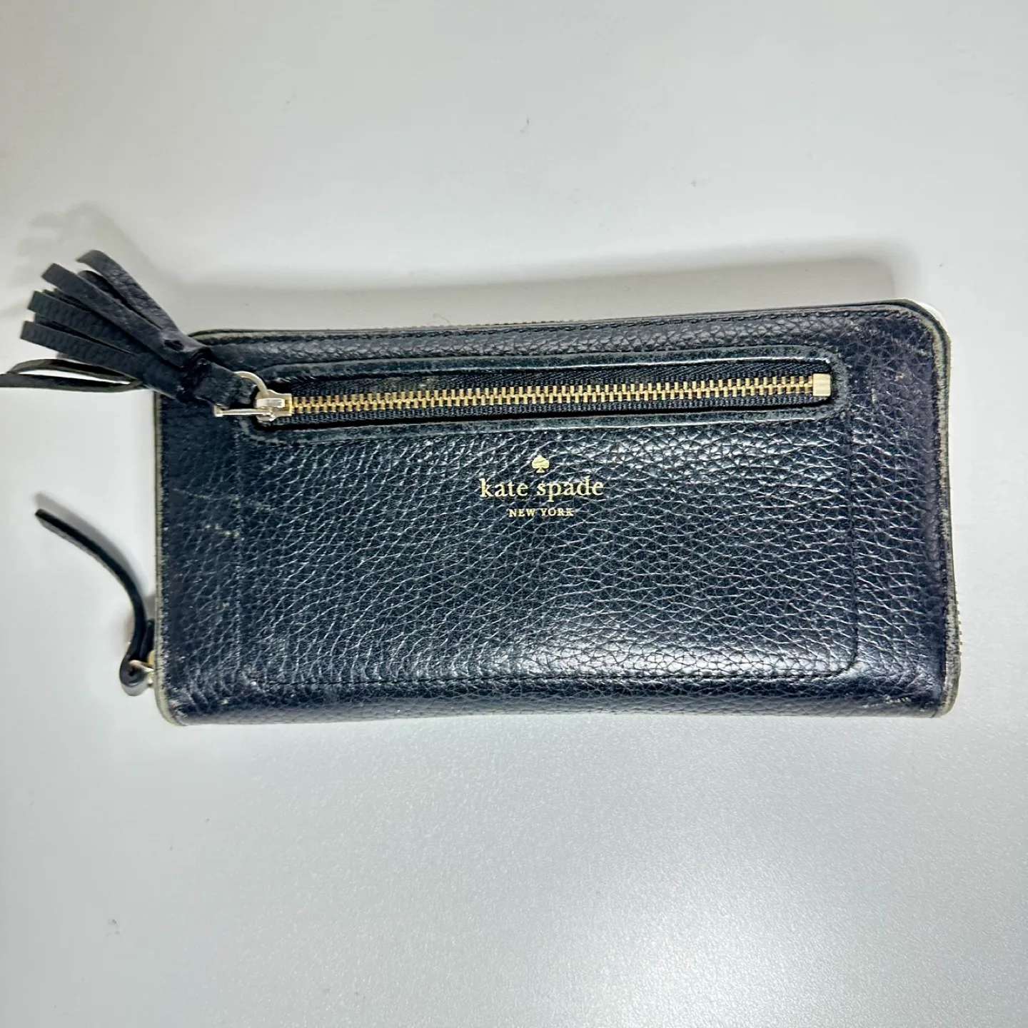 Kate Spade Black Leather Zip Around Wallet thumbnail