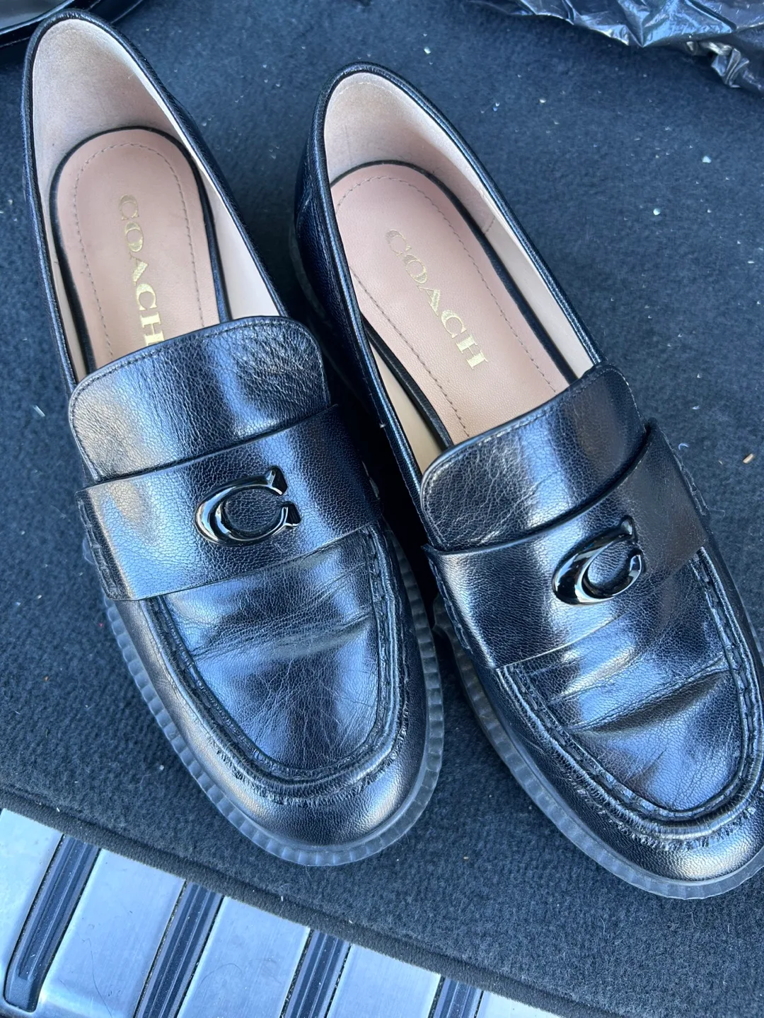 Coach Black Loafers thumbnail
