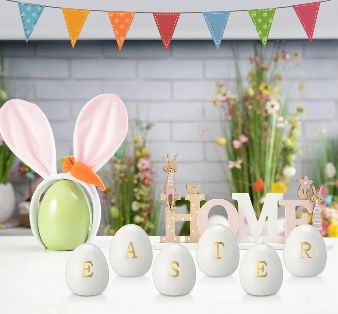💚 New Ceramic Easter Egg Decorations with Gold Lettering image indicator(2)