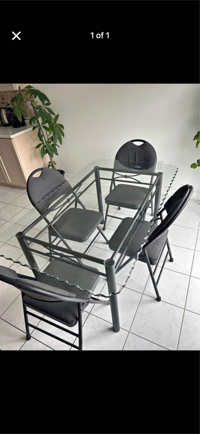 Glass Top Dining Table Set