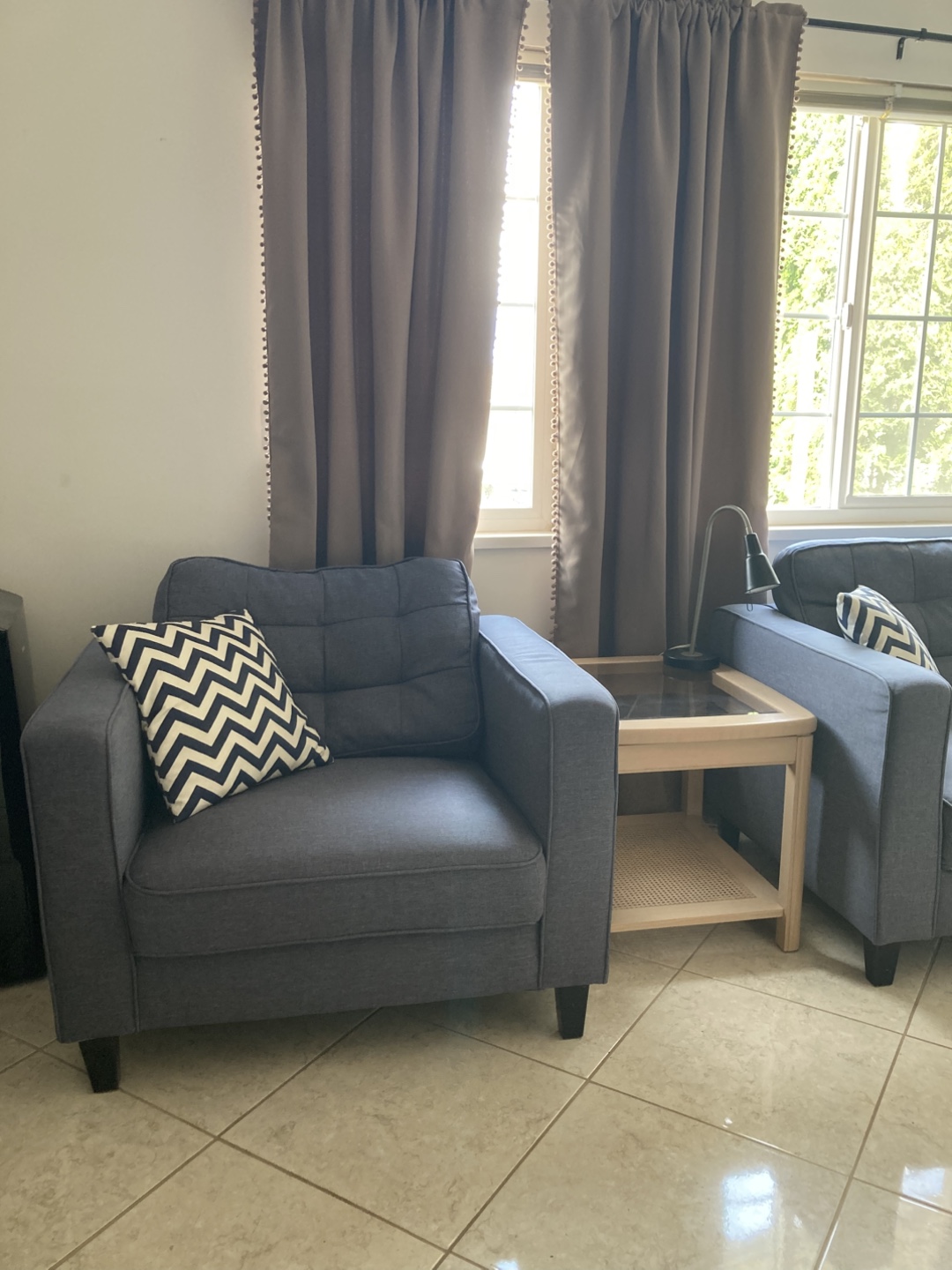 Blue Couch and Armchair Set - photo 2