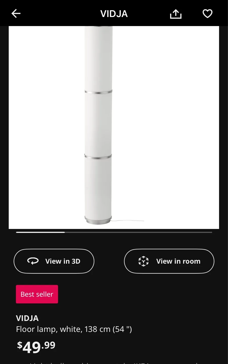 IKEA/VIDJA Floor Lamp thumbnail
