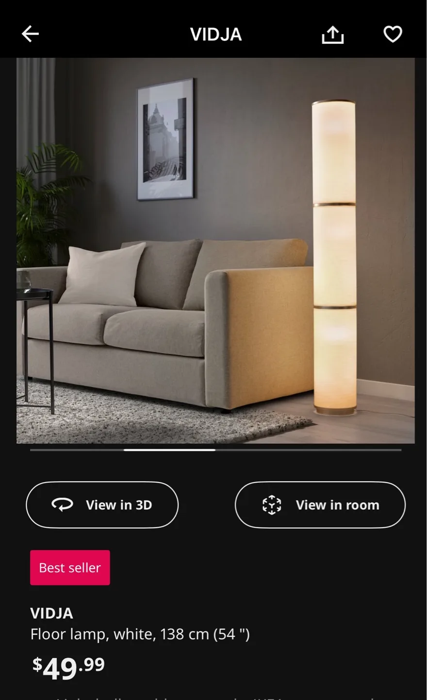 IKEA/VIDJA Floor Lamp image indicator(2)