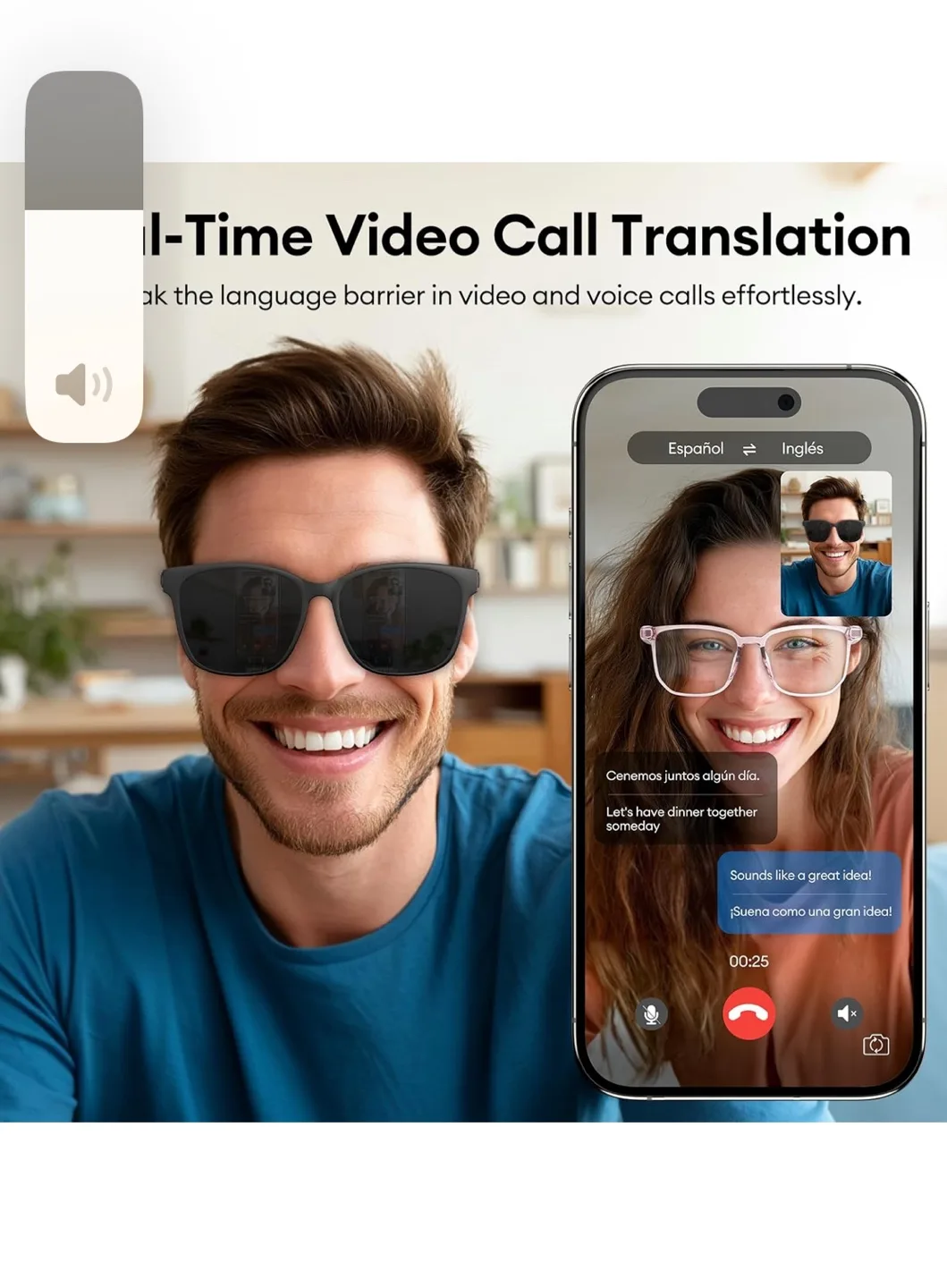 Smart Audio language translation Glasses image indicator(3)