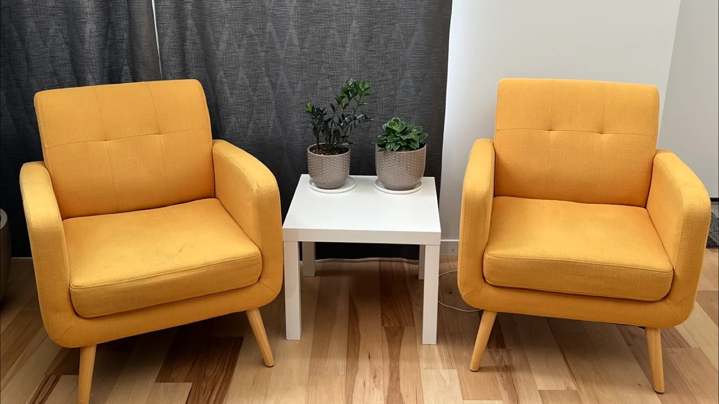 Mustard Yellow Upholstered Armchair thumbnail