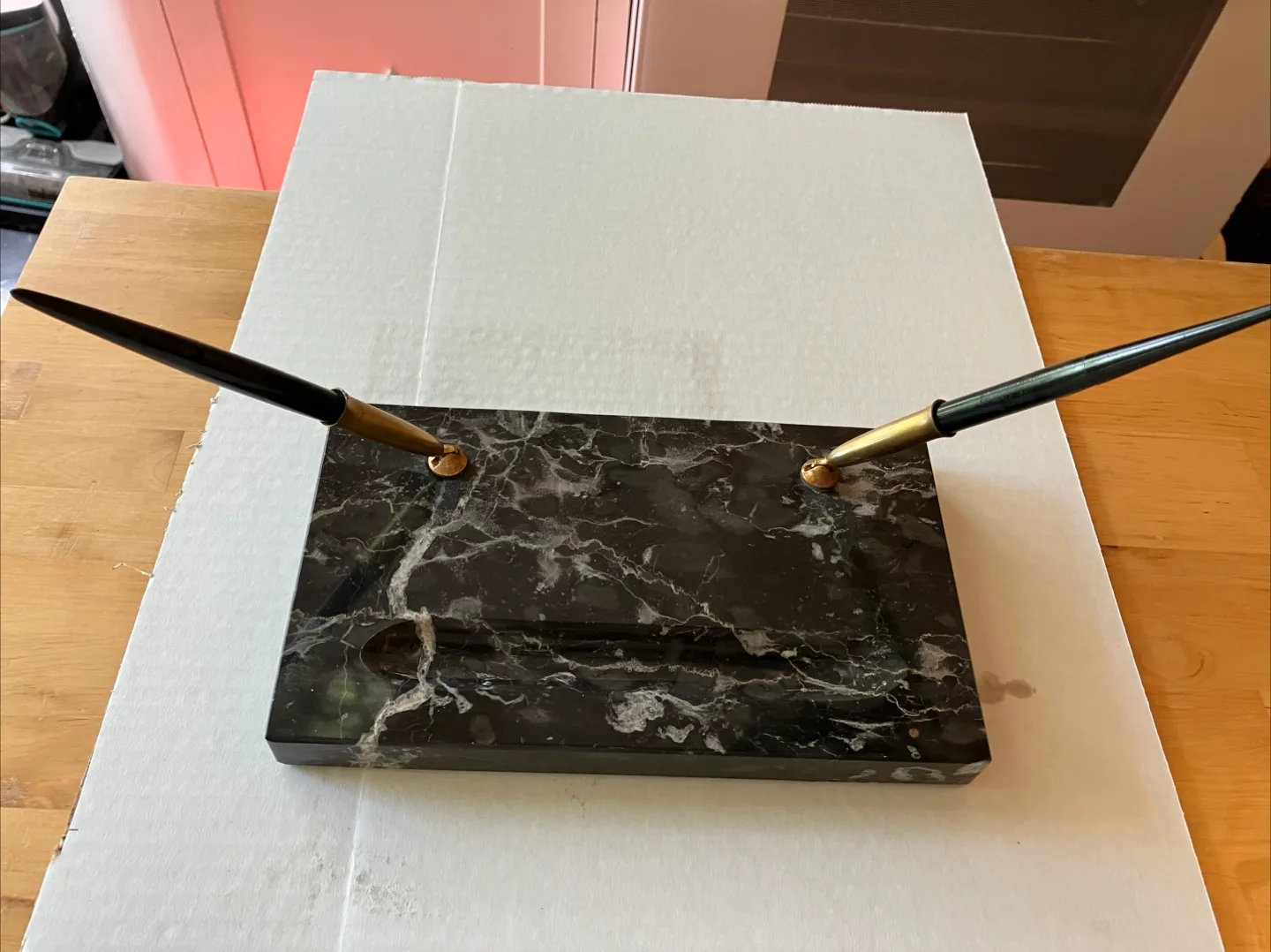 🥕💚Marble Desk Set With Fountain Pens thumbnail