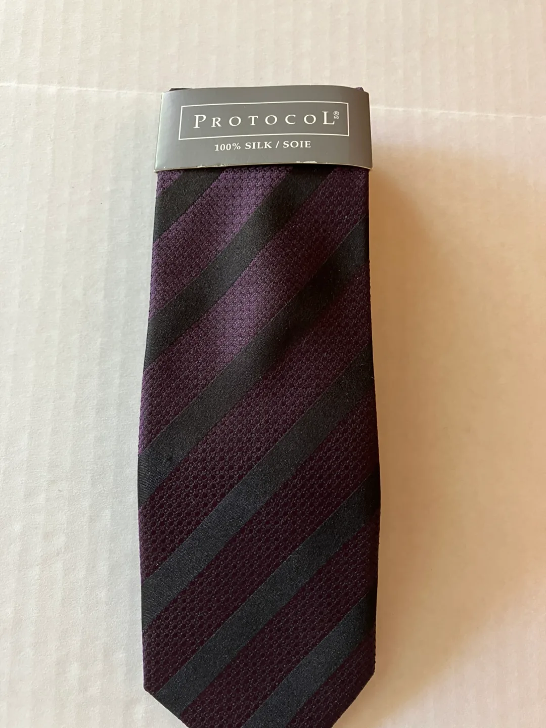 🥕💚PROTOCOL Striped Silk Tie thumbnail