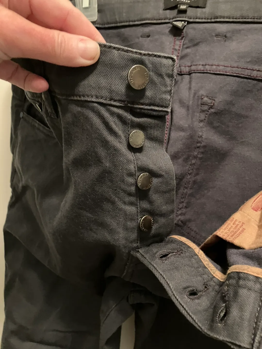 🥕💚Ted Baker Men's Grey Button Fly Pants - Size 36R image indicator(4)