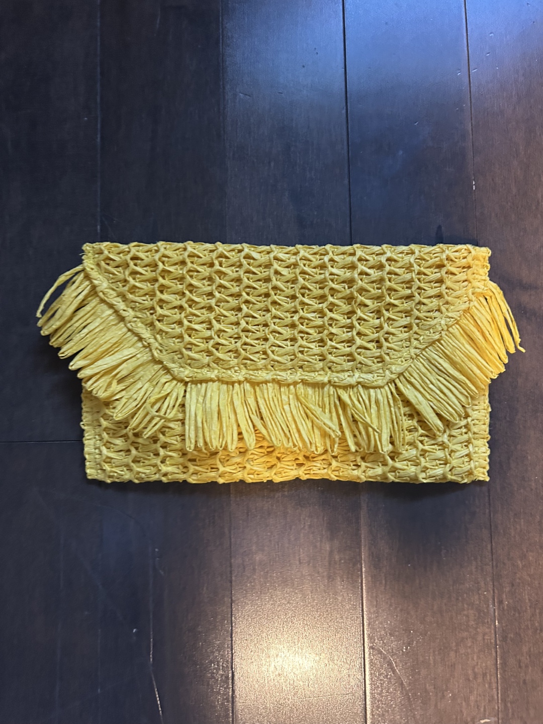 Yellow Woven Clutch