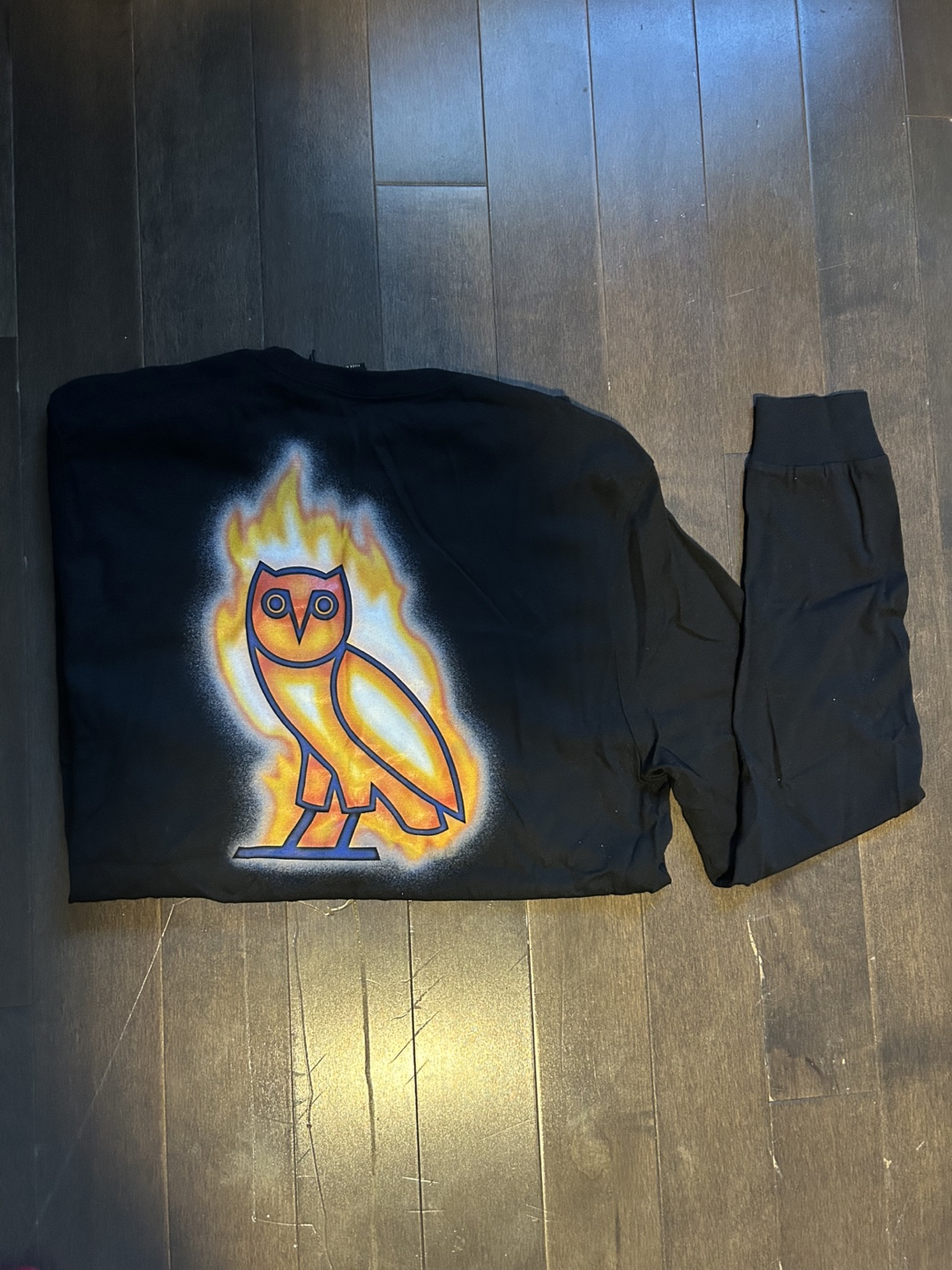 OVO Owl Flames Black Longsleeve Shirt - photo 2