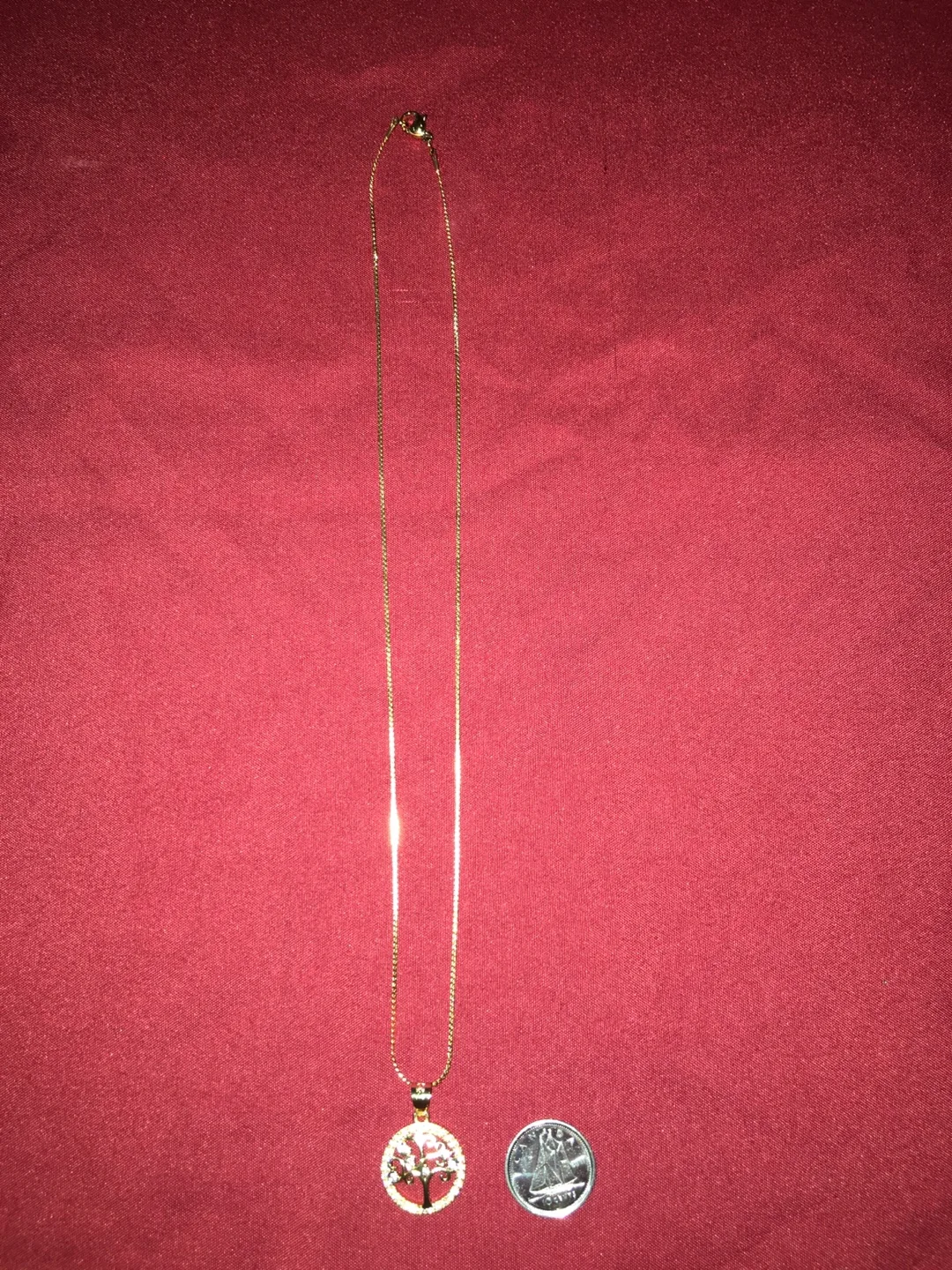 Gold-toned Tree of Life Necklace image indicator(4)