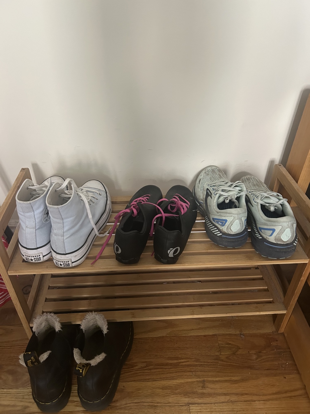 Wooden shoe rack