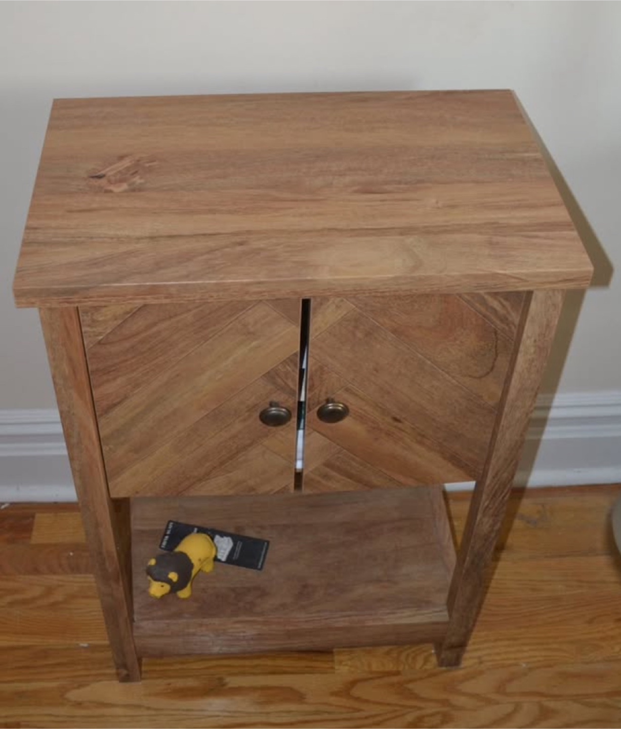 Wooden Nightstand with Doors