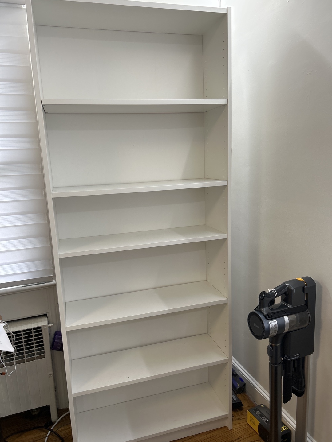 White Bookshelf with Adjustable Shelves