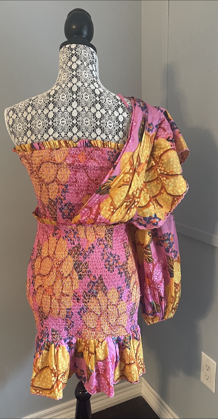 Stunning Floral Print One-Shoulder. Mini Dress - photo 2