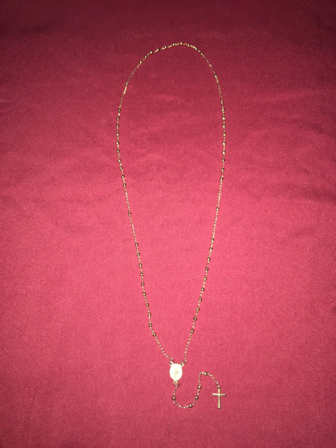 Gold-toned Catholic Rosary Necklace image indicator(2)