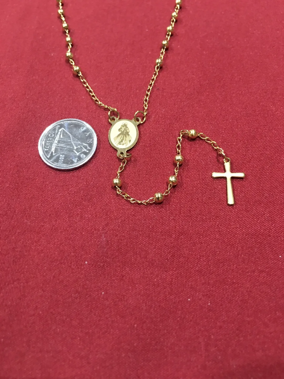 Gold-toned Catholic Rosary Necklace image indicator(3)