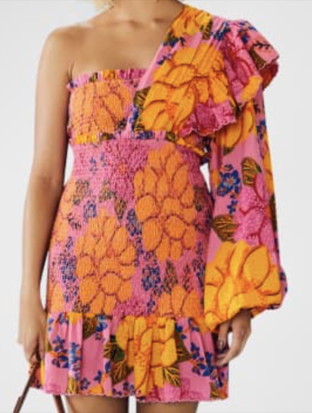 Stunning Floral Print One-Shoulder. Mini Dress - photo 3