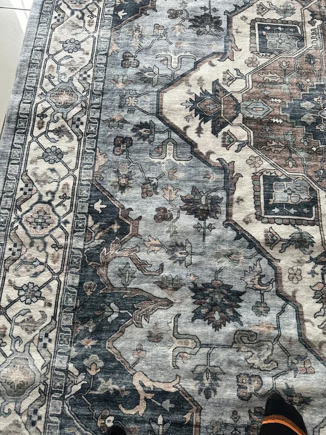 6x9 Area Rug Washable Boho Rug, Non Slip Carpet ,Blue/Multi image indicator(4)