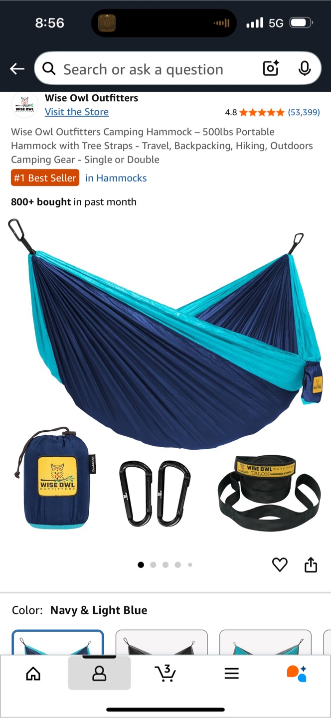 Wise Owl Outfitters Camping double Hammock