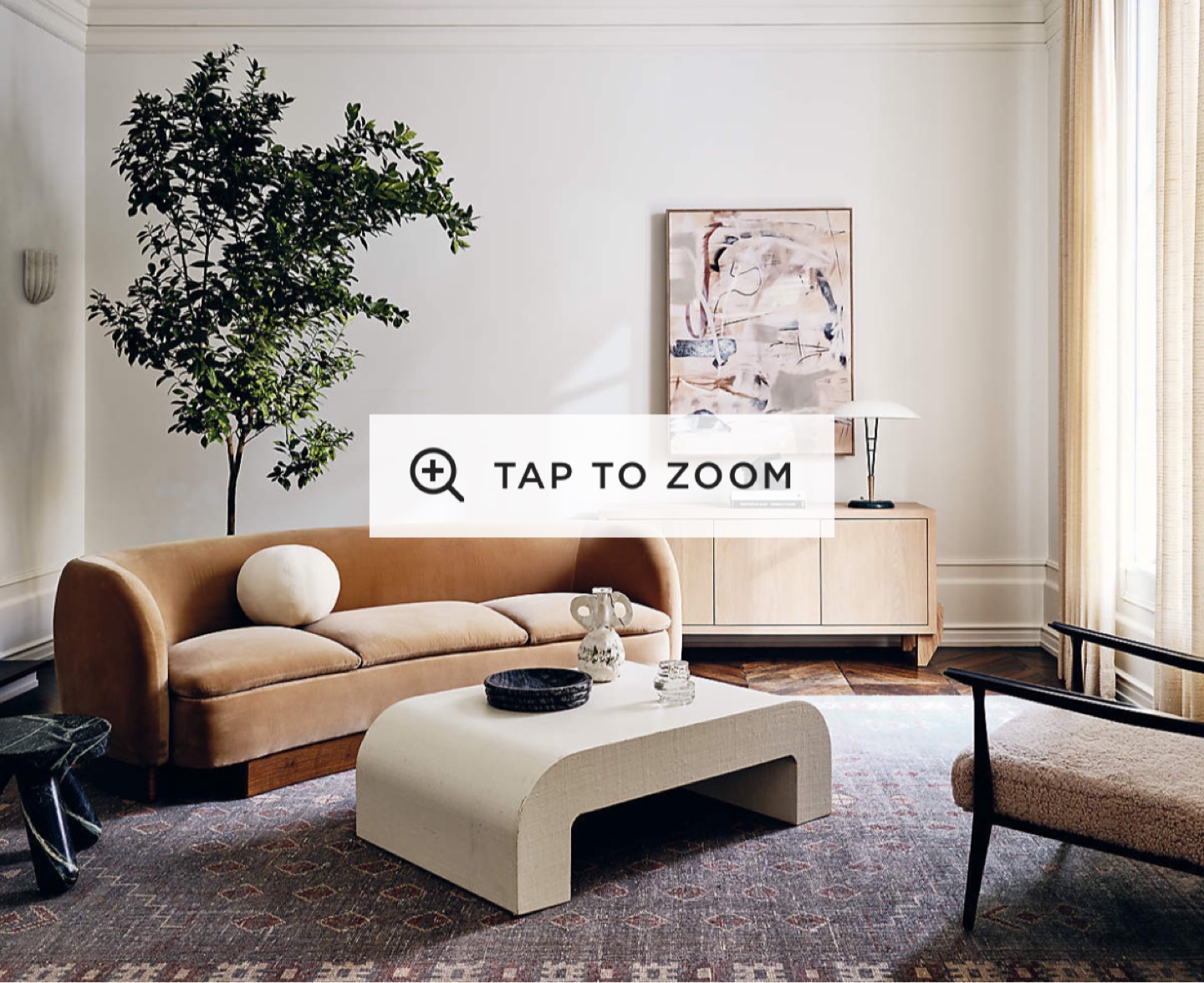 CB2 crescent coffee table in ivory - photo 4