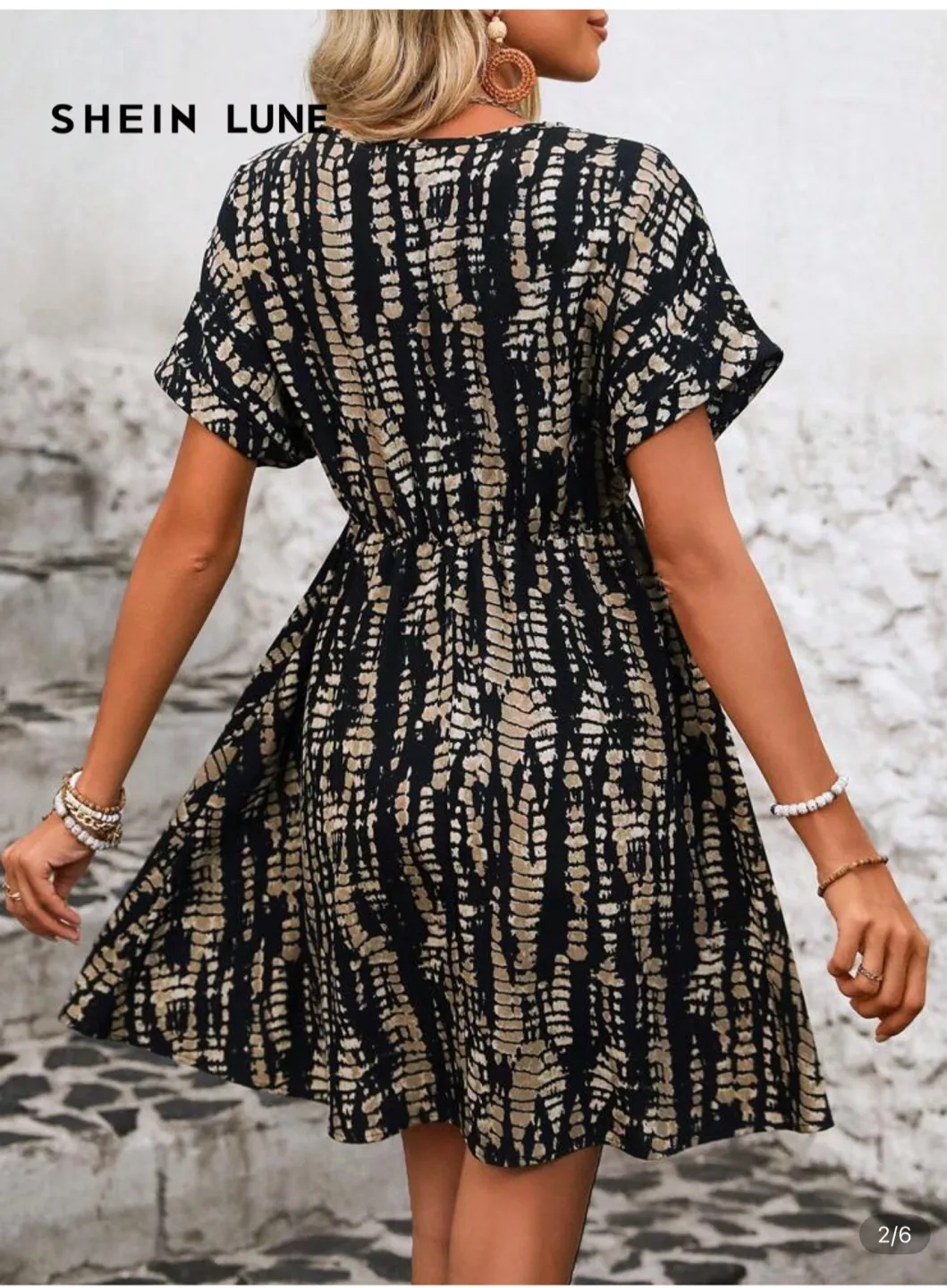 SHEIN LUNE Patterned Mini Dress image indicator(2)