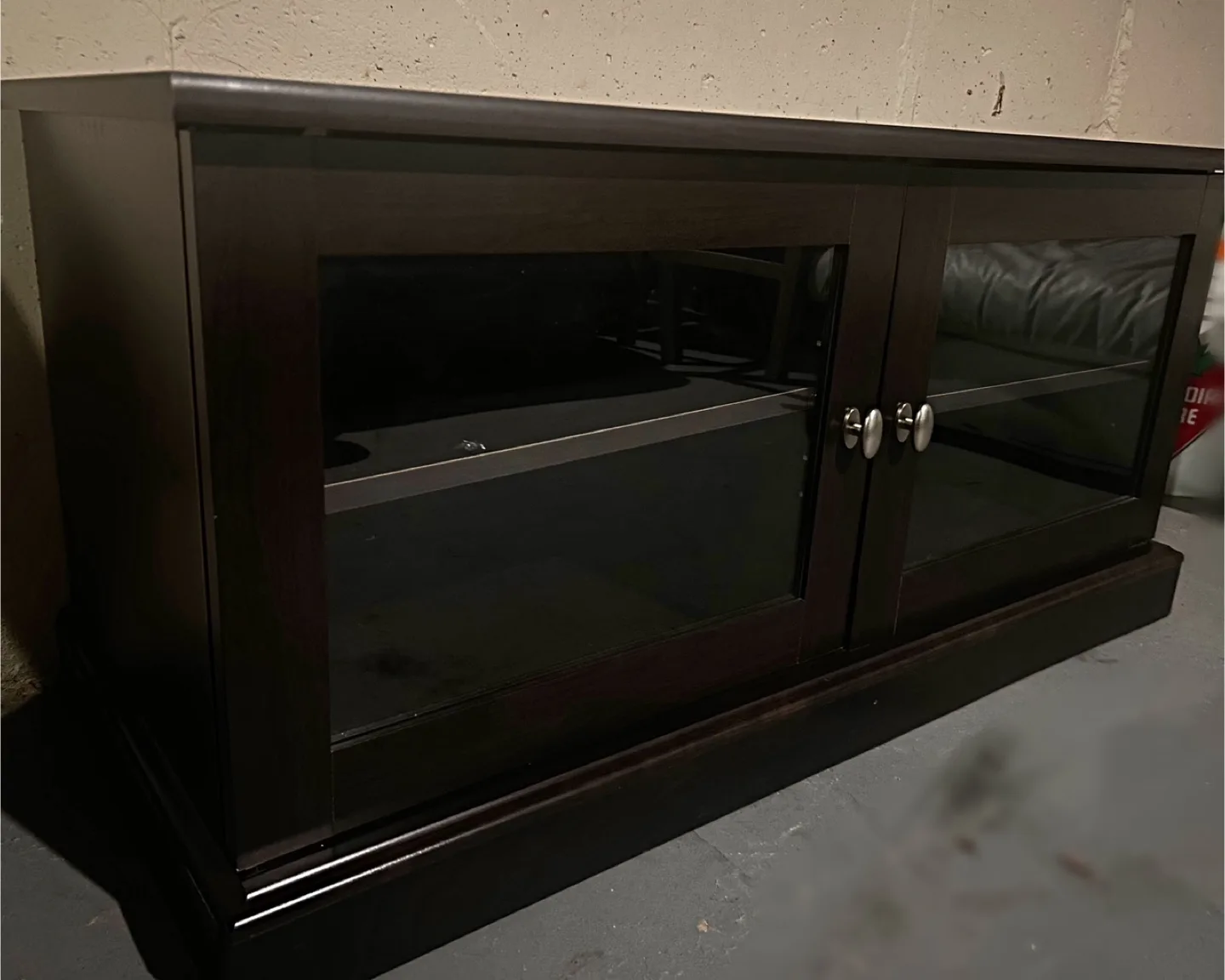 Dark Brown TV Stand with Glass Doors image indicator(6)