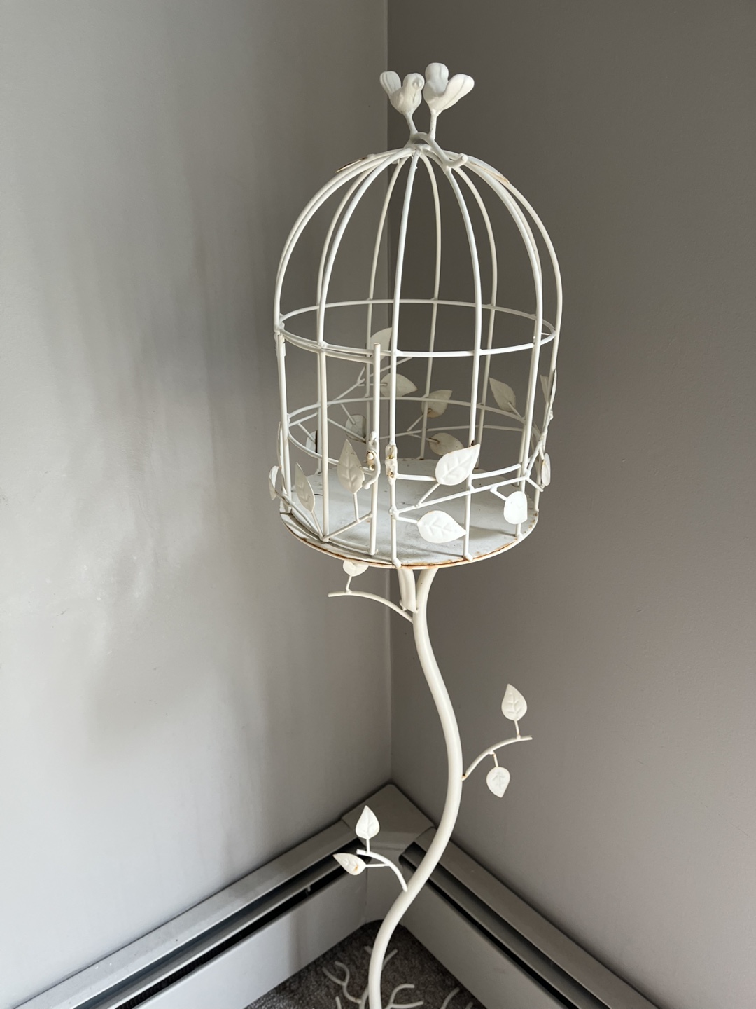 White Decorative Birdcage Plant Stand 💚