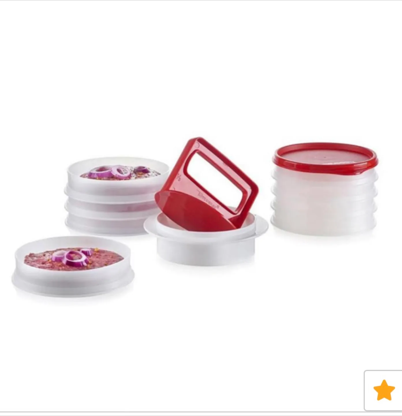 Tupperware Hamburger Press and Keepers Set thumbnail