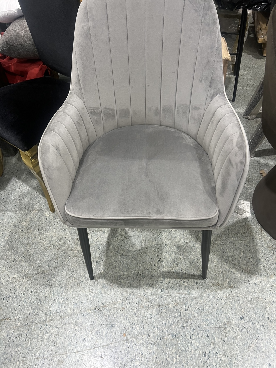 Grey Velvet Armchair