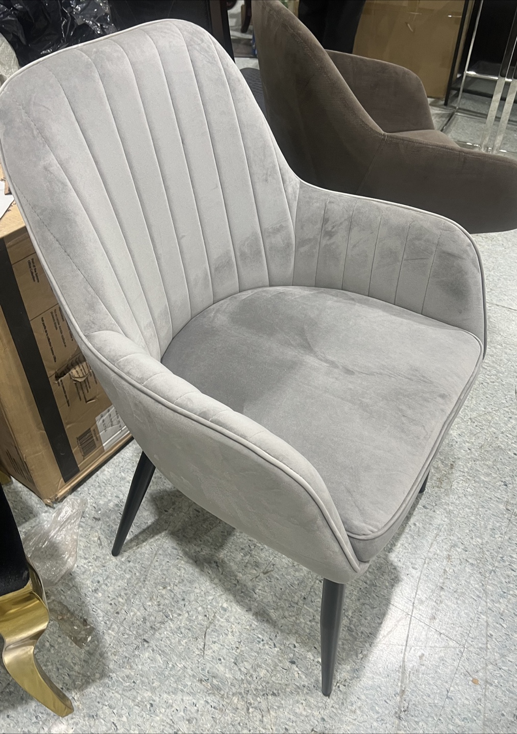 Grey Velvet Armchair - photo 2