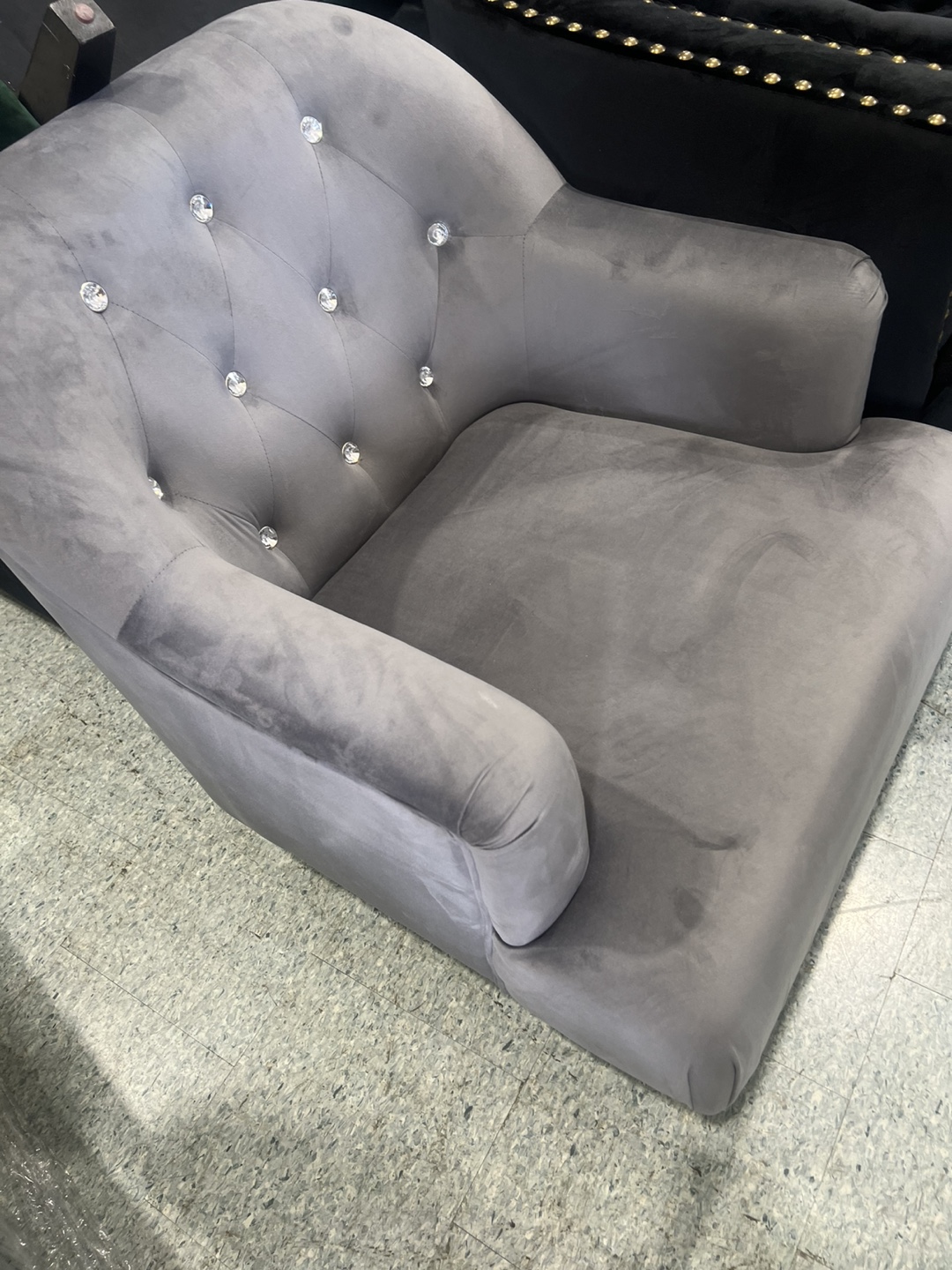 Grey Velvet Accent Chair