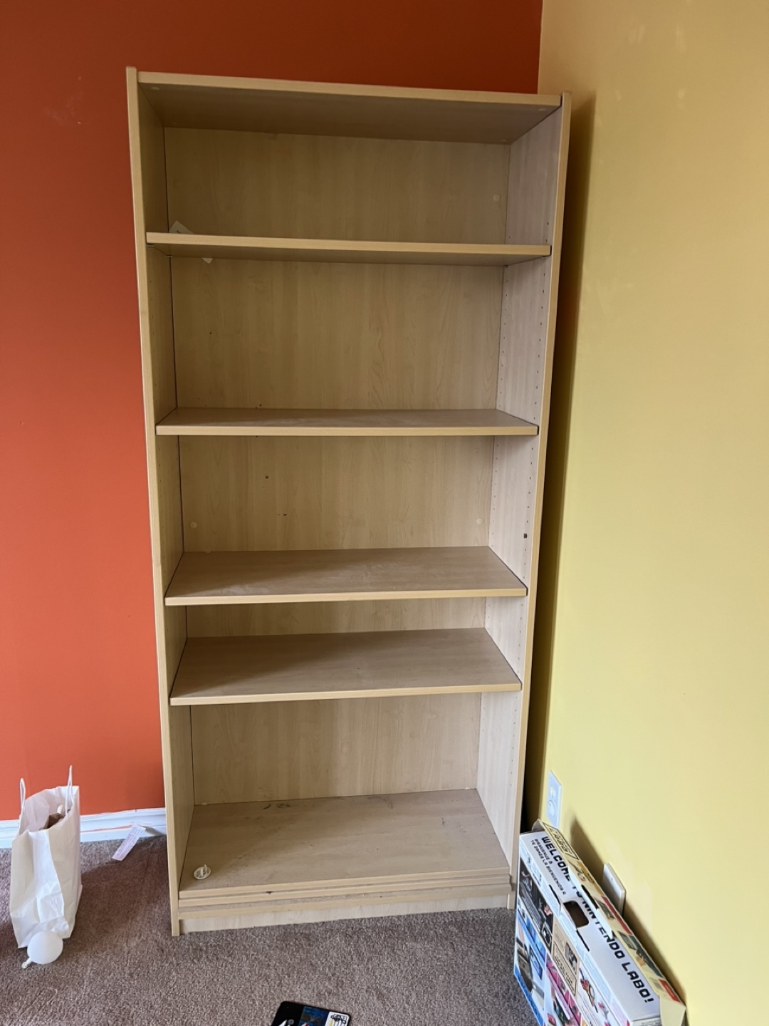 Heavy Wood Bookshelf-pick up today or tomorrow