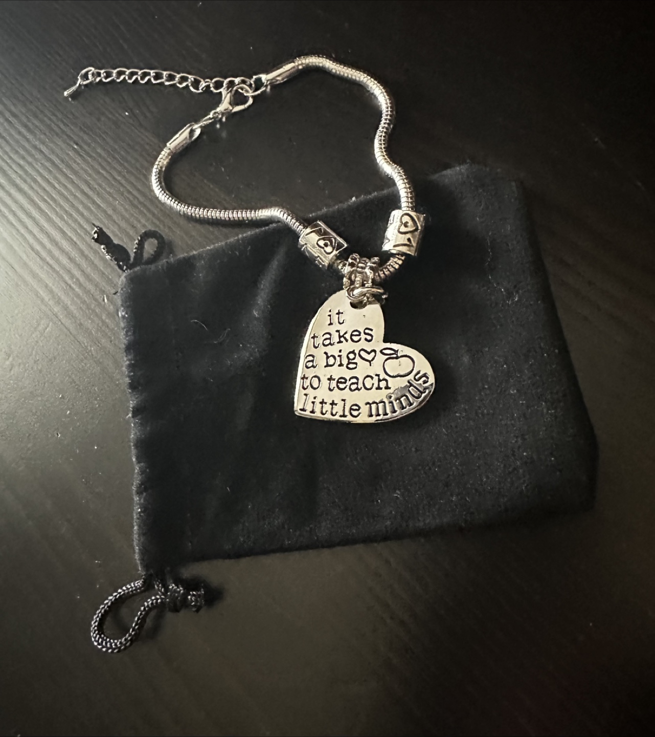 Teacher Heart Bracelet