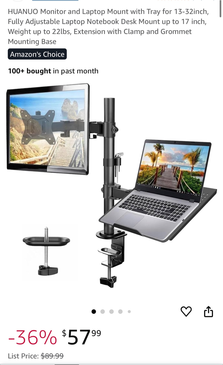 HUANUO Monitor and Laptop Desk Mount - photo 2